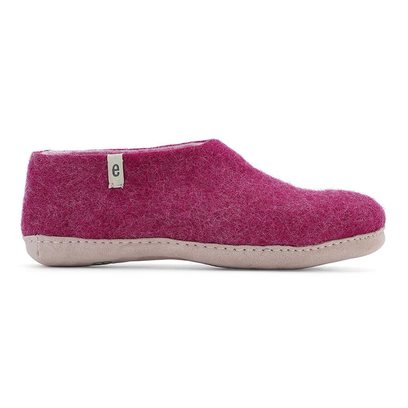 Wool Slipper Shoes Cerise Felted Mule