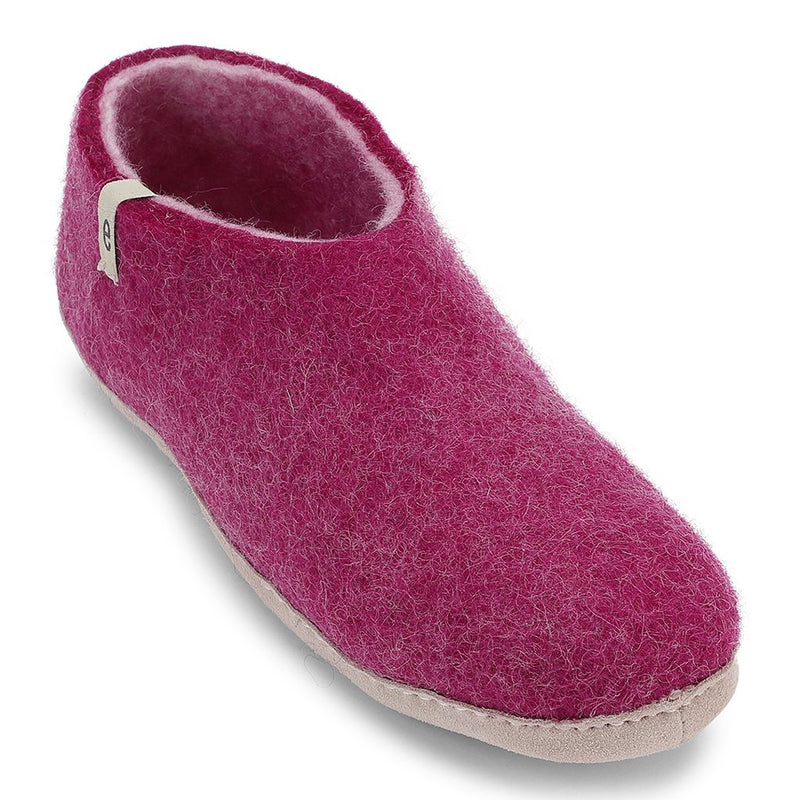 Wool Slipper Shoes Cerise Felted Mule