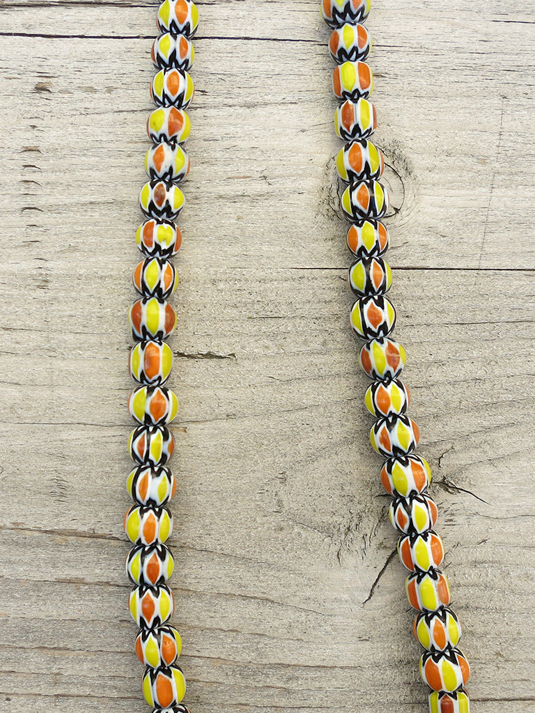 Jangali Pattern Recycled Glass Bead Necklace