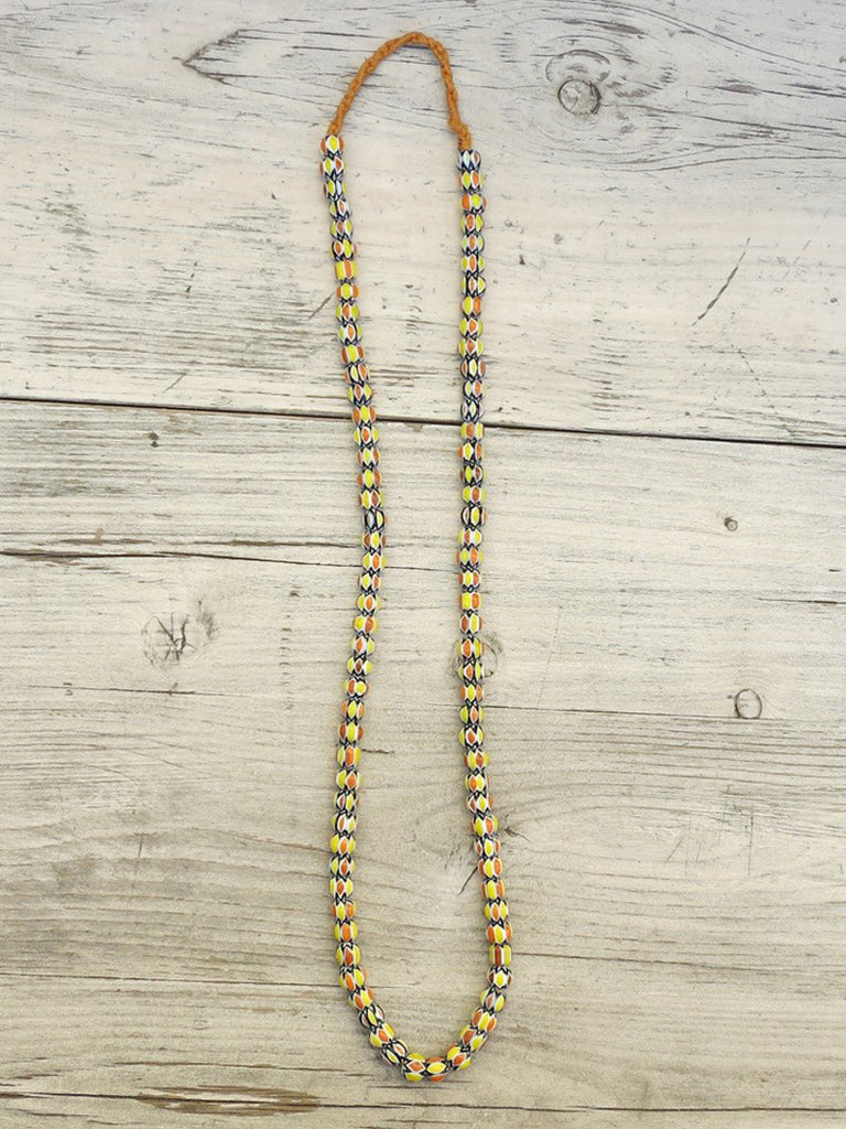 Jangali Pattern Recycled Glass Bead Necklace