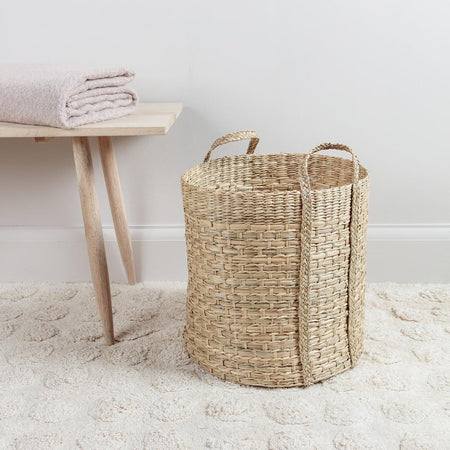 Woven Seagrass Basket with Handles Medium