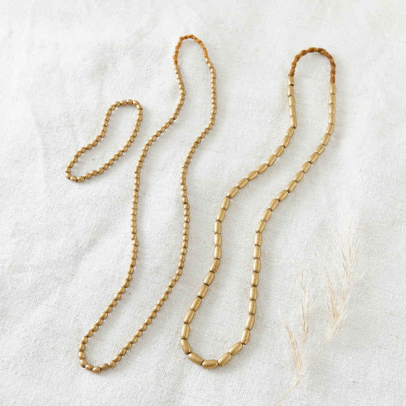 Chandra Brass Bead Necklace / Small Oval