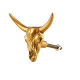 Buffalo Desert Skull Brass Effect Drawer Knob