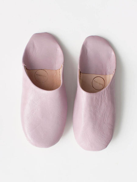 Womens Moroccan Leather Babouche Basic Slippers Duck Egg