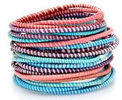 Day At The Beach -  Recycled Flip Flop Bracelets (Set of 8)