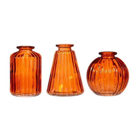 Yellow Glass Bud Vases - Set of 3