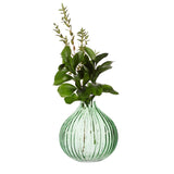 Round Fluted Glass Vase Green