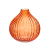 Round Fluted Glass Vase Amber
