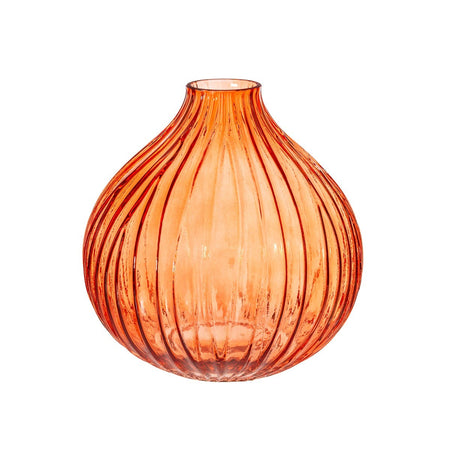 Amber Glass Bud Vases - Set of 3