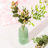Tall Fluted Glass Vase Green