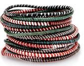 Recycled Flip Flop Bracelets (Set of 8) Zebra