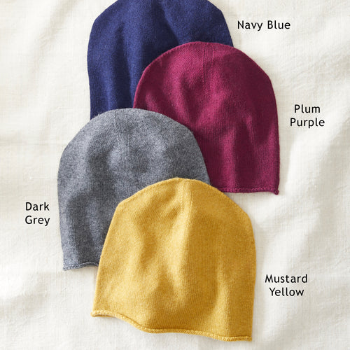 PAVA Unisex Luxury Merino Slouch Beanie Hat / Plum Purple