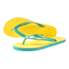 Waves Womens 100% Natural Rubber Flip Flop   Light Blue  / Yellow