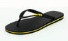 Waves Unisex 100% Natural Rubber Flip Flop   Black  / Yellow